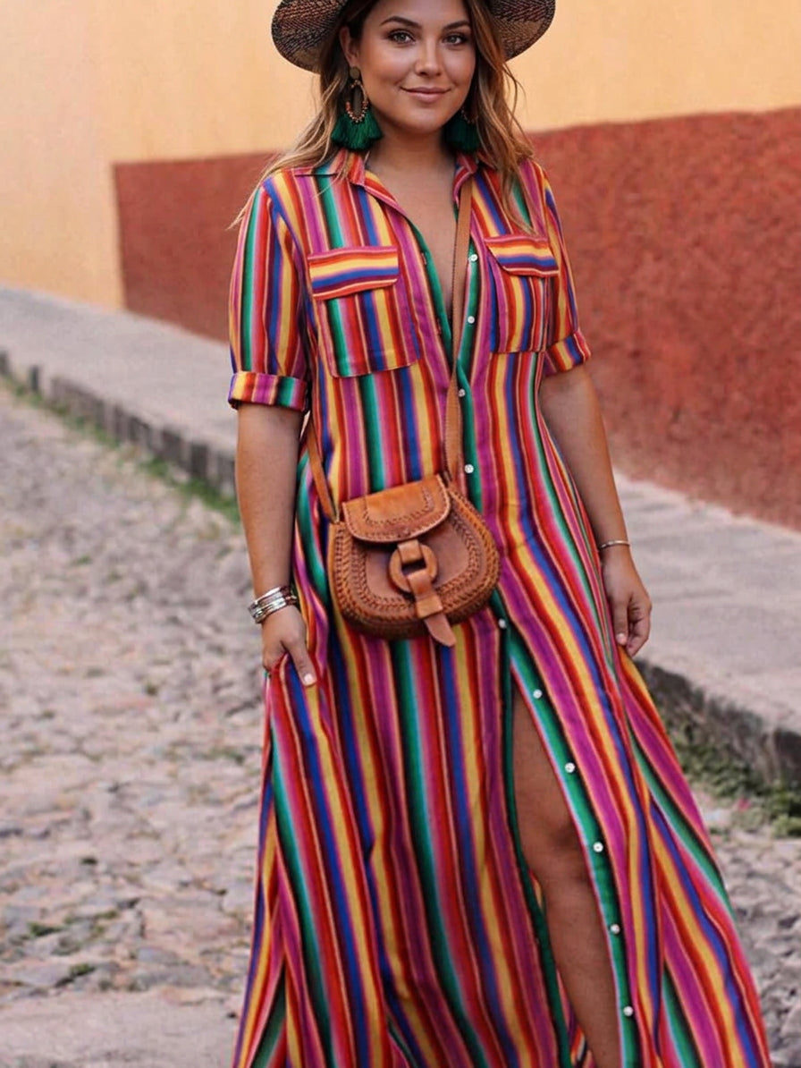 Nancy | Gonna Maxi Estiva in Stampa a Righe