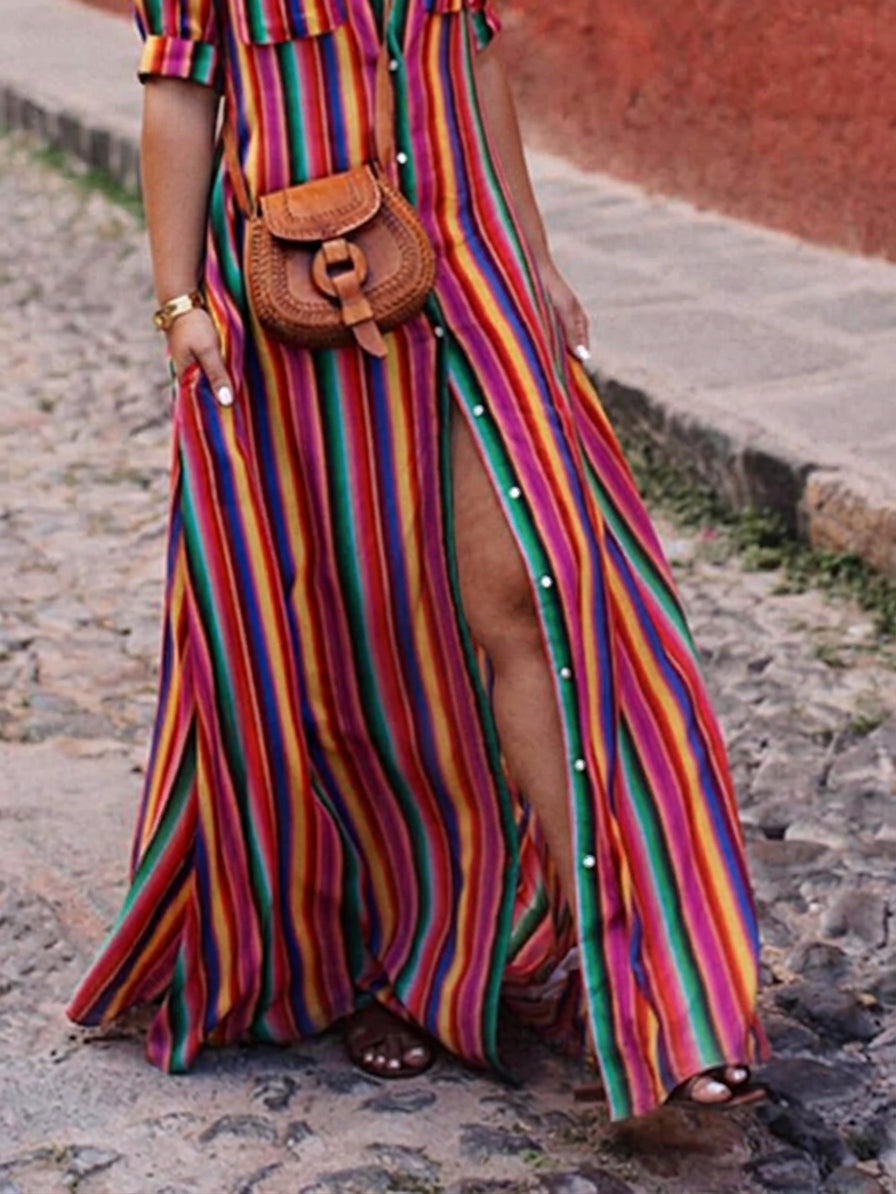 Nancy | Gonna Maxi Estiva in Stampa a Righe