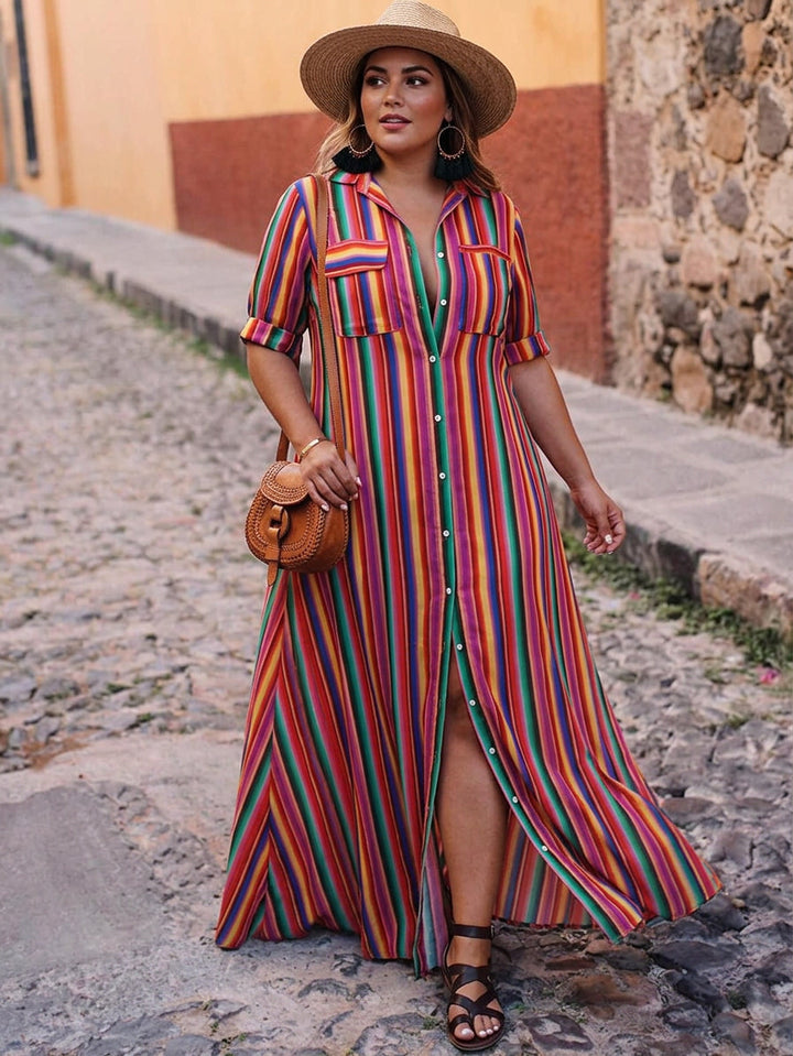 Nancy | Gonna Maxi Estiva in Stampa a Righe