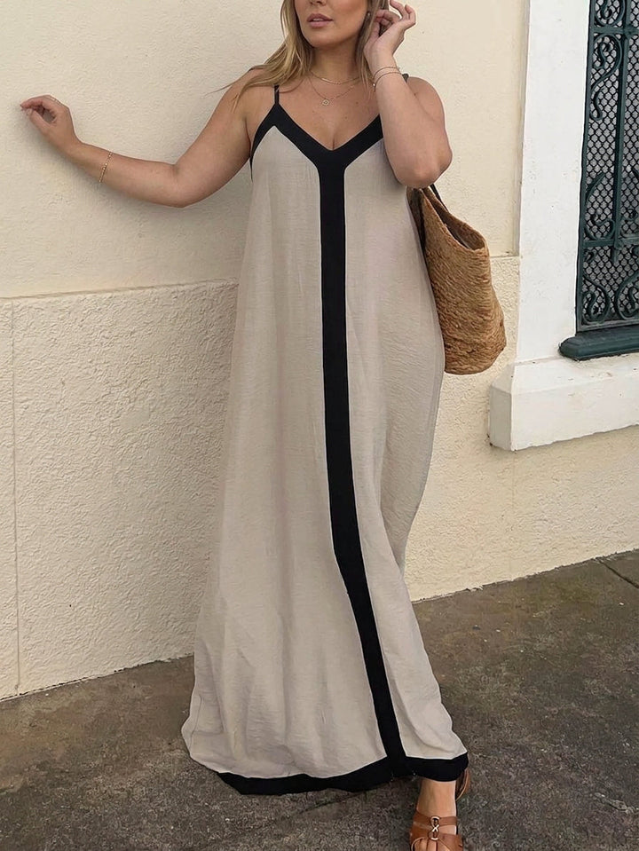 Nancy | Abito Midi Colorblock Stile Isola Lavechic
