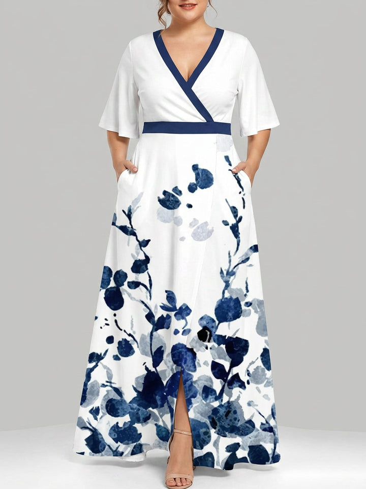 Lea | Insieme Elegante Abito Lungo Chic Seaside con Maniche Medie