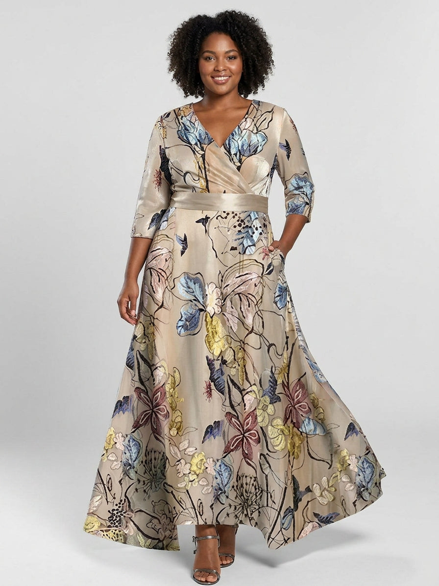 Lea | Insieme Elegante Abito Lungo Chic Seaside con Maniche Medie