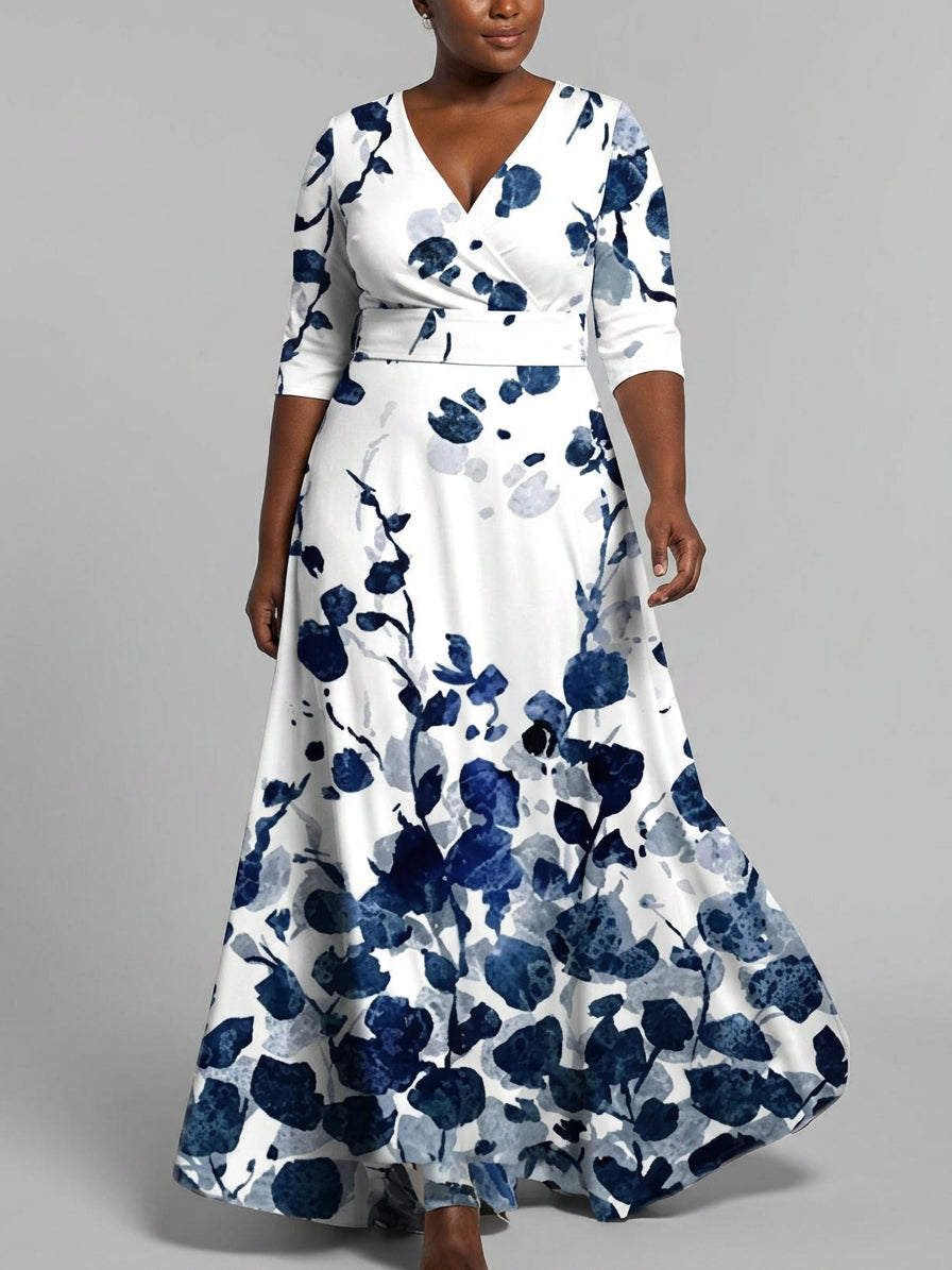 Lea | Insieme Elegante Abito Lungo Chic Seaside con Maniche Medie