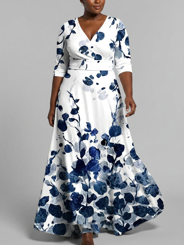 Lea | Insieme Elegante Abito Lungo Chic Seaside con Maniche Medie