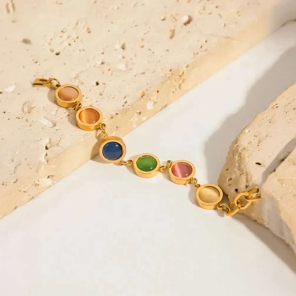 Taryana | Bracciale in Oro con Pietre Colorate