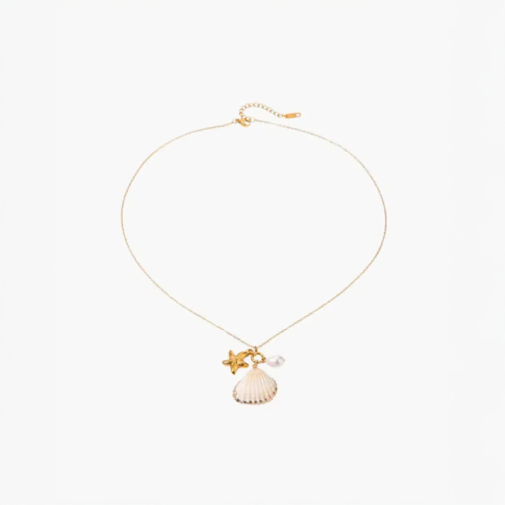 Avelia | Collana con Stella Marina e Perla in Stile Marittimo