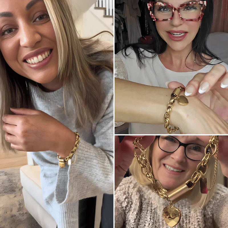 Amoria – Bracciale in Oro con Accento a Cuore