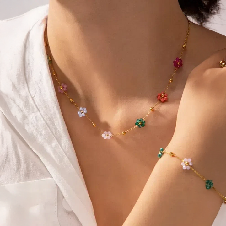 Marélia | Collana con Perline di Fiori Fatte a Mano