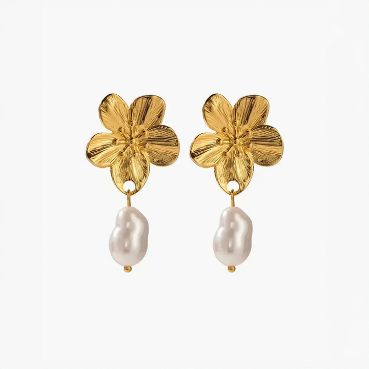 Haléa | Orecchini con Fiori e Perle Delicate