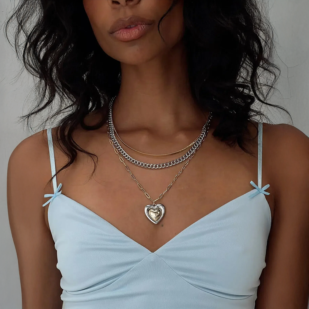Faelya | Set di collane a più strati in un design bicolore