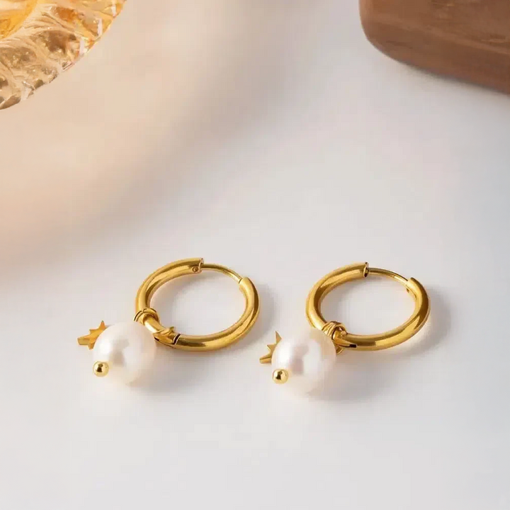 Palméra | Orecchini con Stella e Perle d'Acqua Dolce