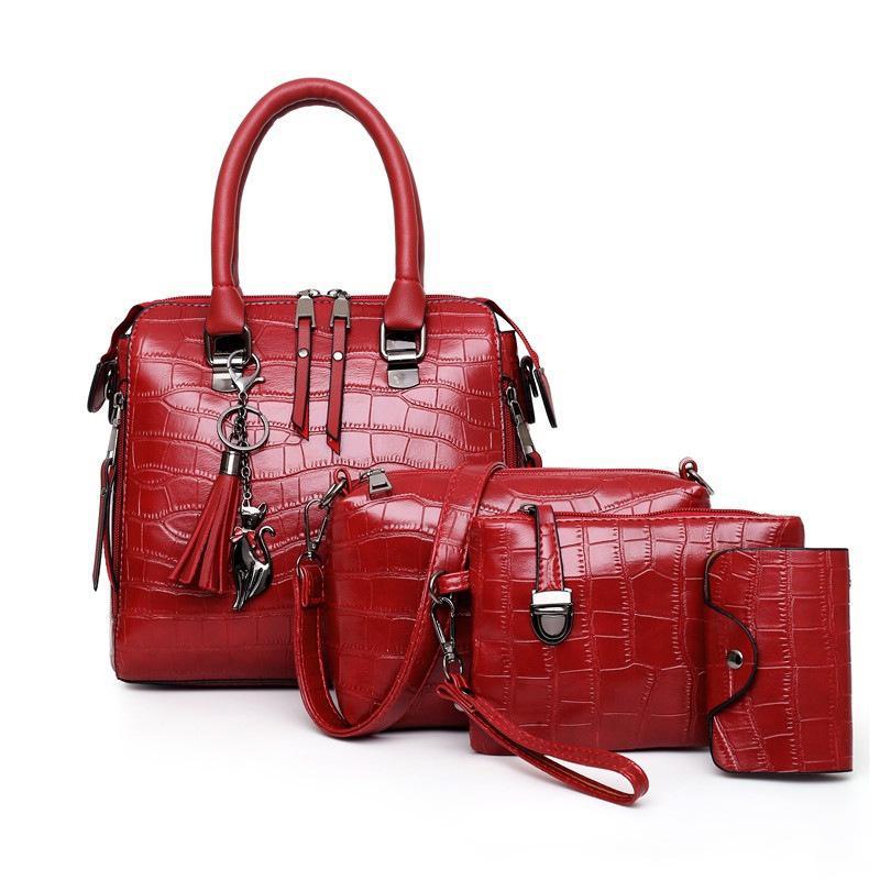 Evelyn - Eleganza Quotidiana Set di 4 Borse in Pelle