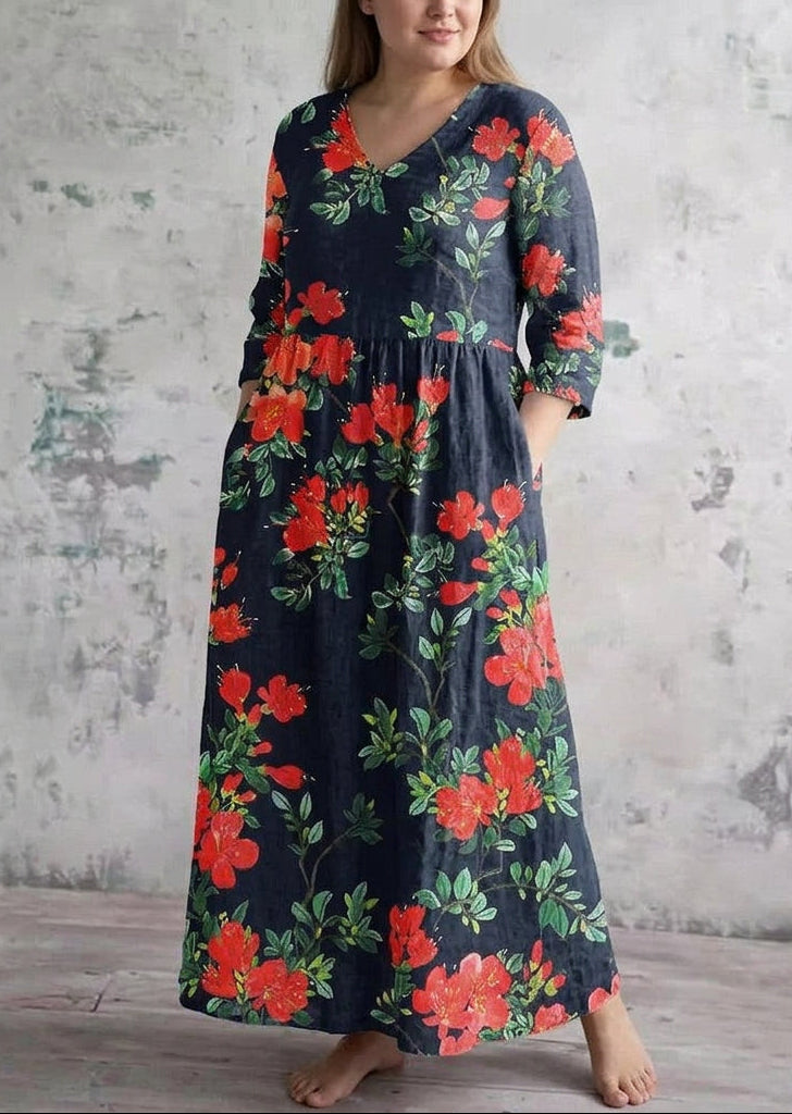 Valerina | Abito Lungo Scarlet Bloom