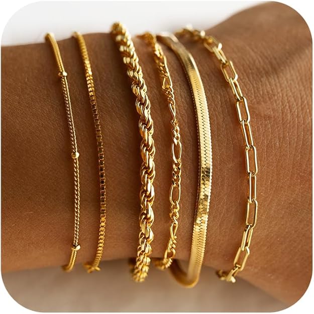 Auremia – Set di Bracciali in Catena d'Oro