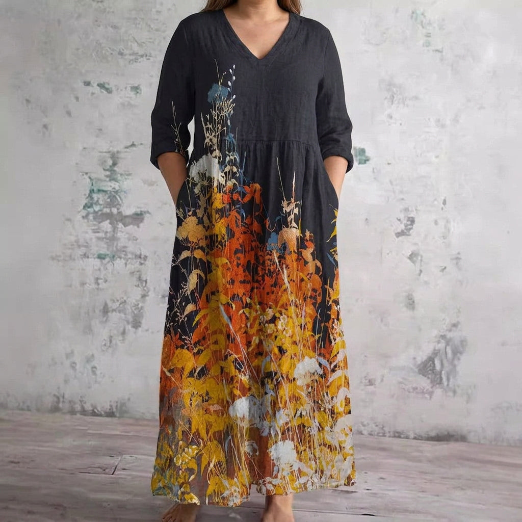 Elaria | Abito Lungo Autumn Meadow