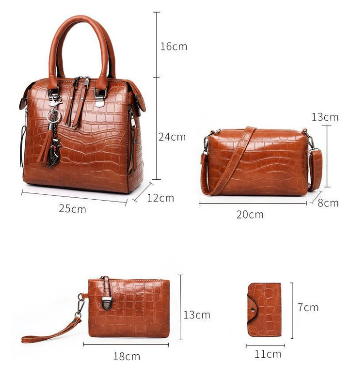 Evelyn - Eleganza Quotidiana Set di 4 Borse in Pelle
