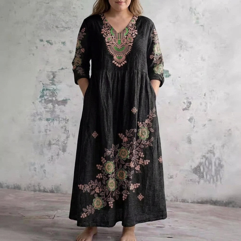 Zafira | Vestito Lungo Eleganza Ricamata