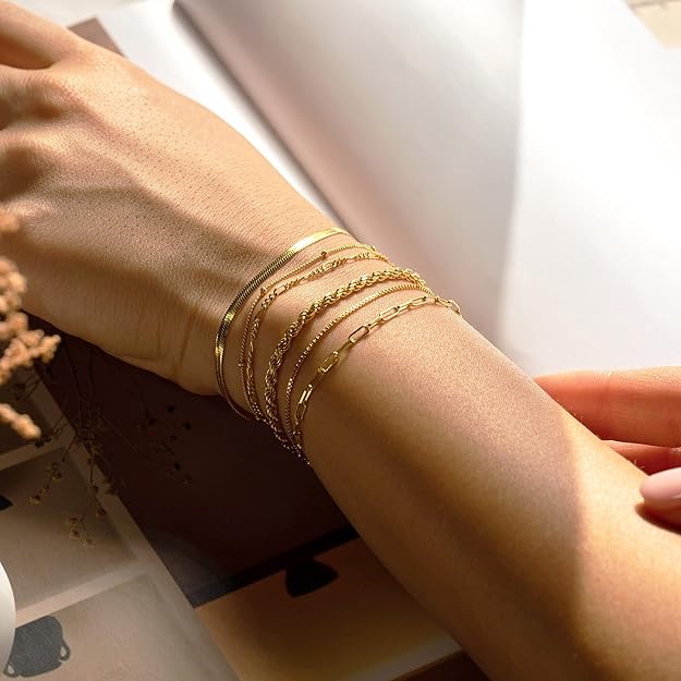 Auremia – Set di Bracciali in Catena d'Oro