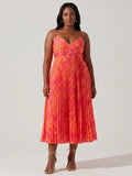 Heather | Collezione Abito Midi Plissettato con Stampa Floreale Chic Costiera Elegante