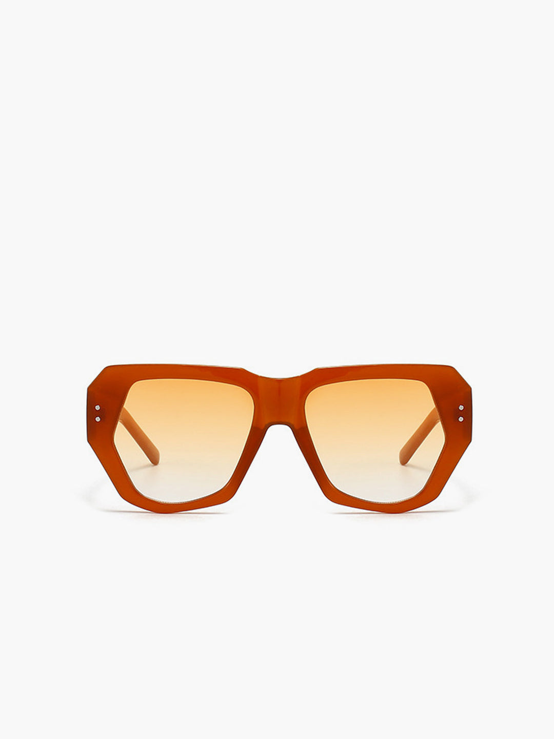 Occhiali da sole, montatura geometrica oversize marrone chiaro, acetato, da donna