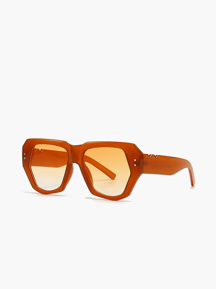 Occhiali da sole, montatura geometrica oversize marrone chiaro, acetato, da donna