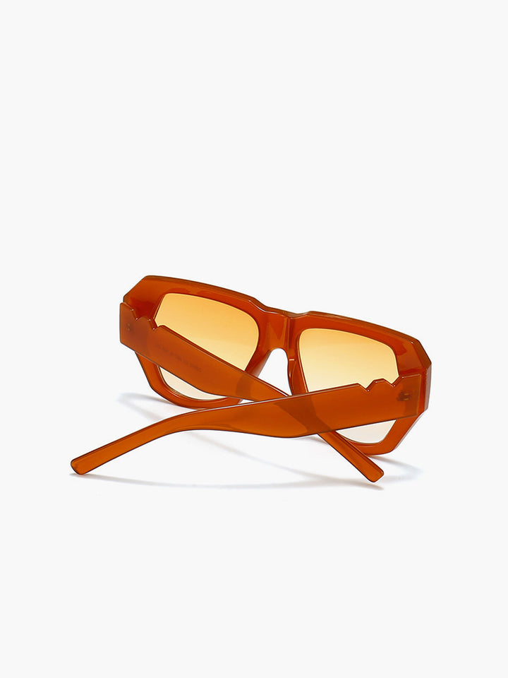 Occhiali da sole, montatura geometrica oversize marrone chiaro, acetato, da donna