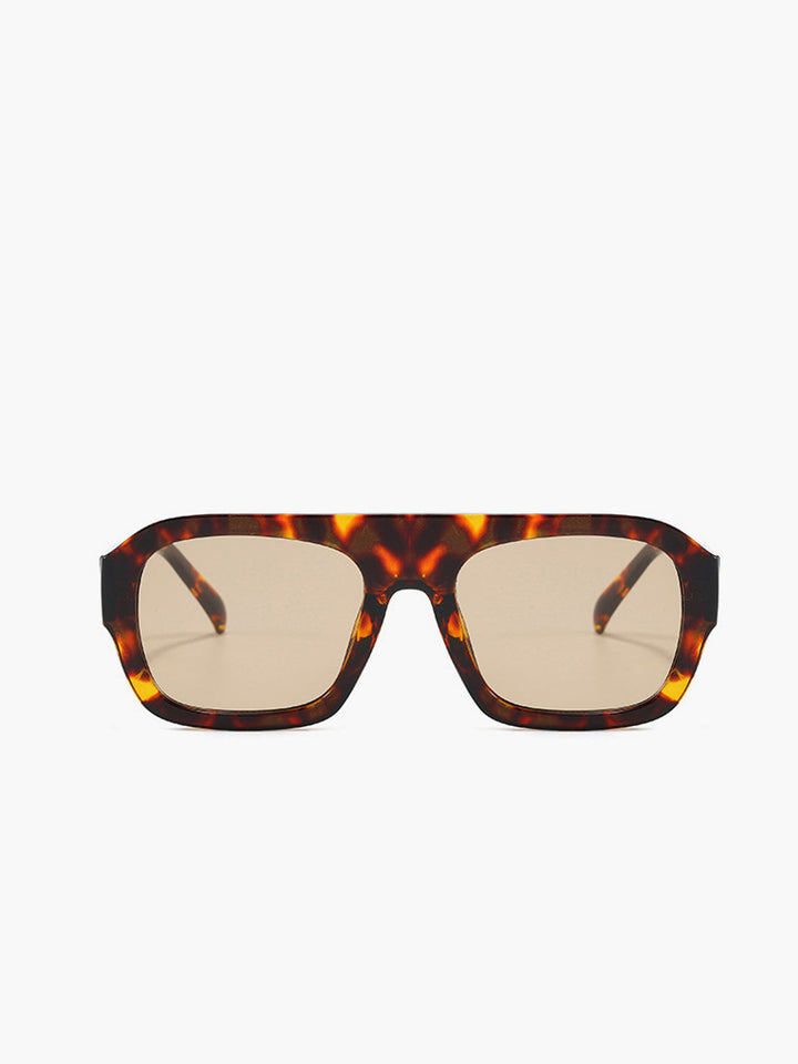 Occhiali da sole, forma piatta, oversize, montatura spessa, acetato, marrone o nero, Donna