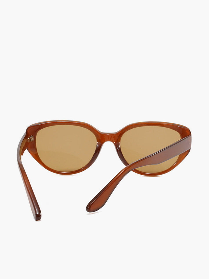 Occhiali da sole, montatura cat-eye ambra, plastica, marrone, Donna