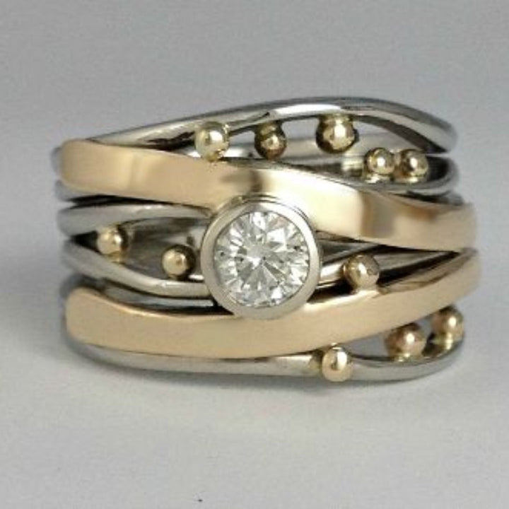 Aurevine – Anello in Cristallo di Metallo Misto