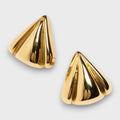 Nuna – Orecchini a bottone dorati con carattere scultoreo