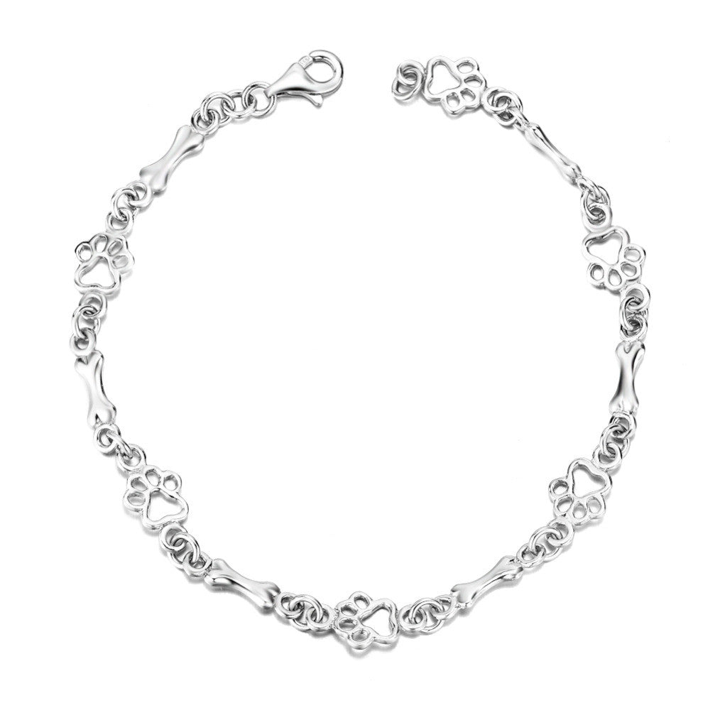Solana – Bracciale con Catena a Paws e Osso con Ciondolo Silenzioso