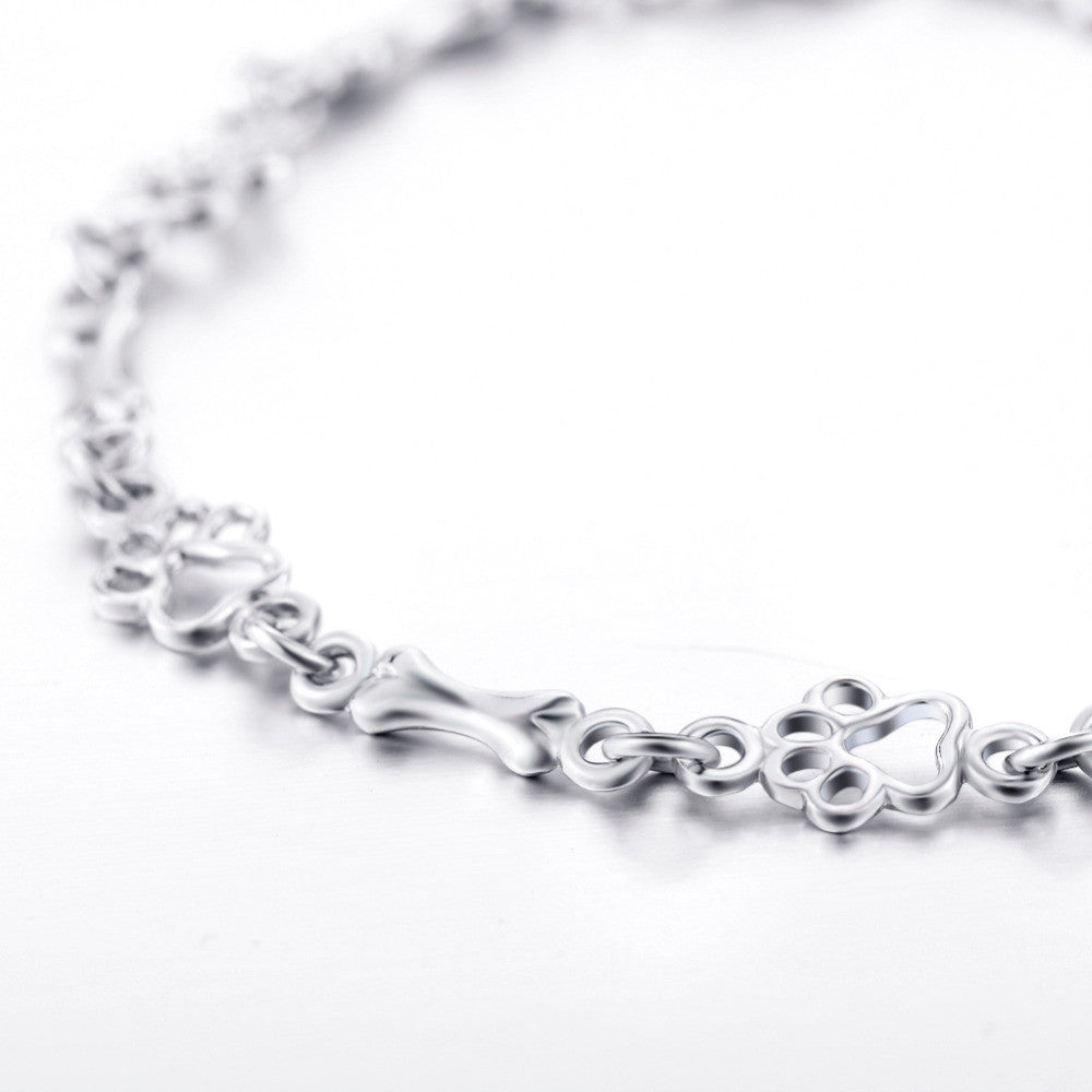 Solana – Bracciale con Catena a Paws e Osso con Ciondolo Silenzioso