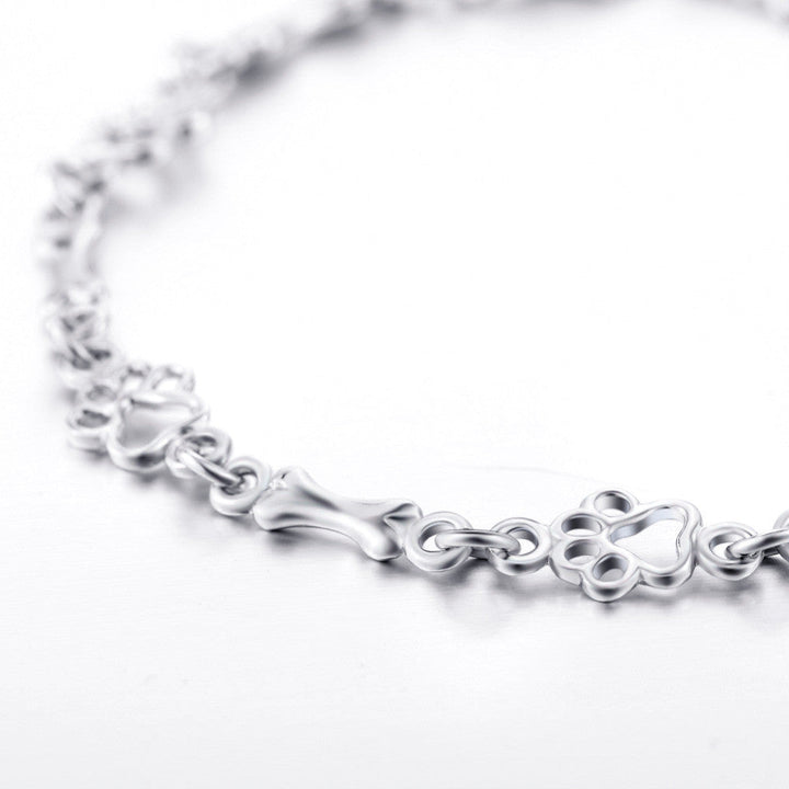 Solana – Bracciale con Catena a Paws e Osso con Ciondolo Silenzioso