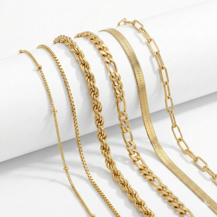 Auremia – Set di Bracciali in Catena d'Oro