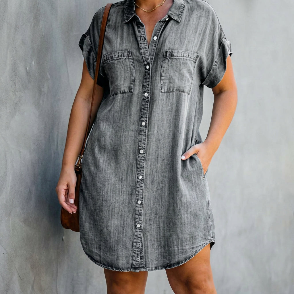 Alessia | Abito Camicia con Bottoni