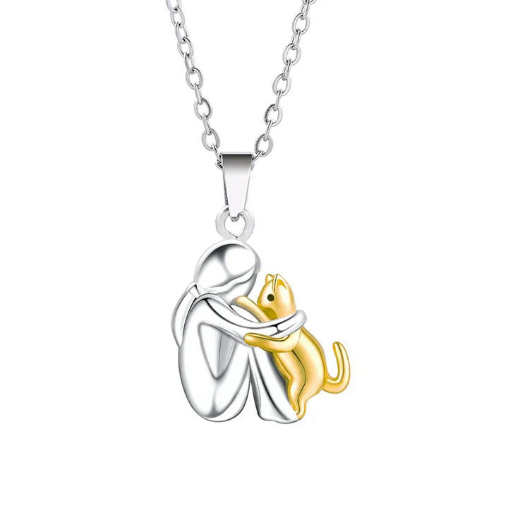 Calistar– Collana con Ciondolo a Forma di Abbraccio per Gatti