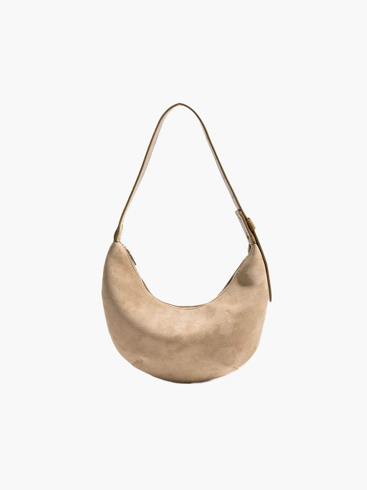 Coralie | Borsa in Finta Suede a Mezza Luna