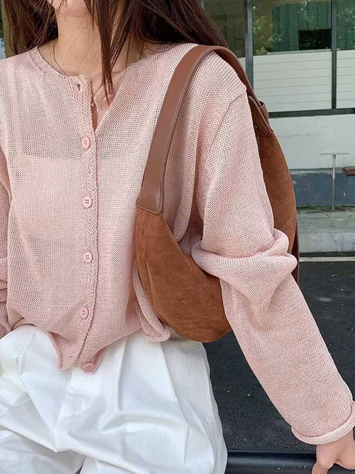Coralie | Borsa in Finta Suede a Mezza Luna