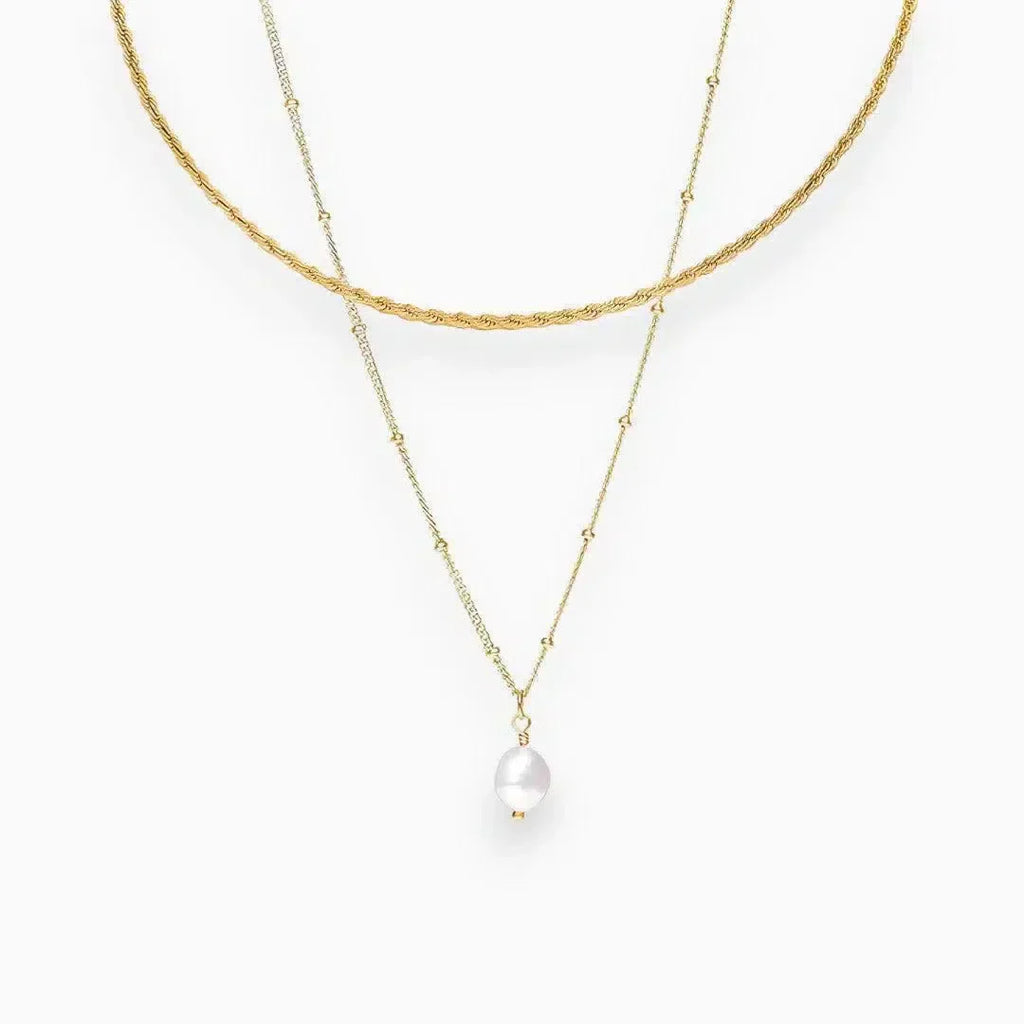 Séravelle | Set di Choker Moderno con Pendente in Perla