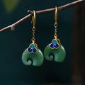 Orecchini Elefante Verde Retro