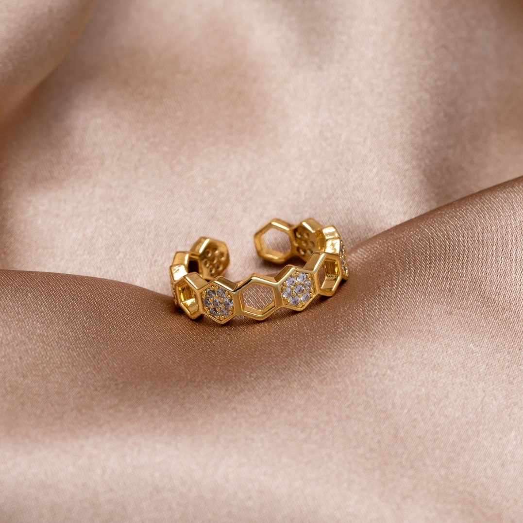 Solenna – Anello in Cristallo a Nido d'Api