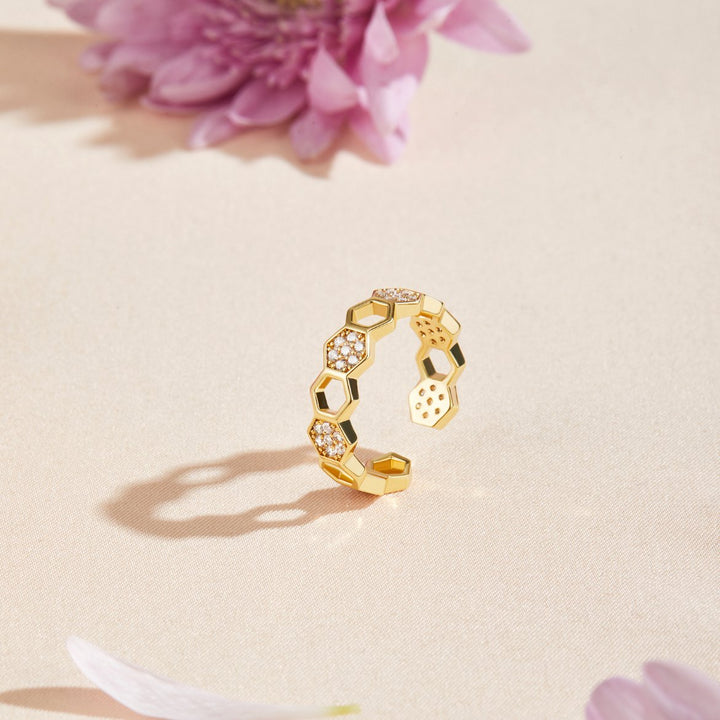 Solenna – Anello in Cristallo a Nido d'Api