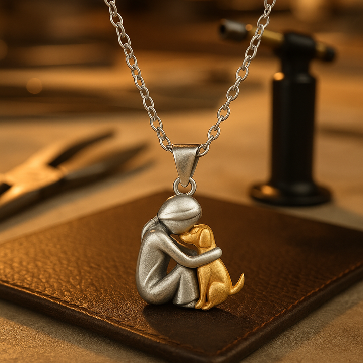 Amora – Collana con pendente a forma di abbraccio con un legame profondo