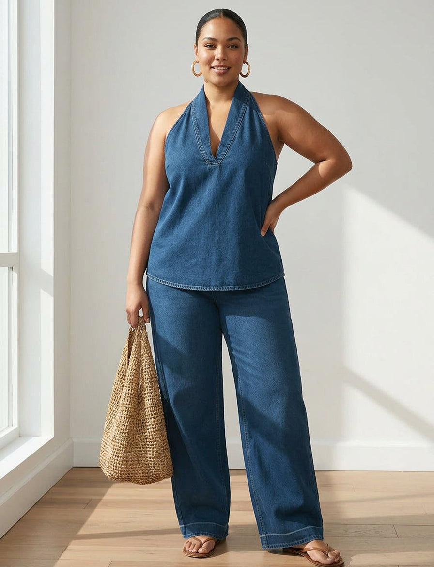 Ivy | Completo Due Pezzi in Denim Vintage Lavato Morbido