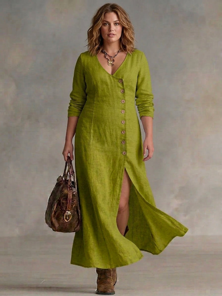 Elara | Vestito Maxi con Bottoni