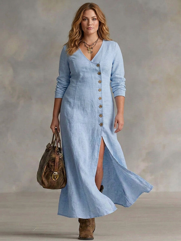 Elara | Vestito Maxi con Bottoni