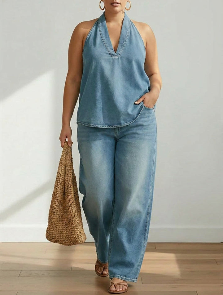 Ivy | Completo Due Pezzi in Denim Vintage Lavato Morbido