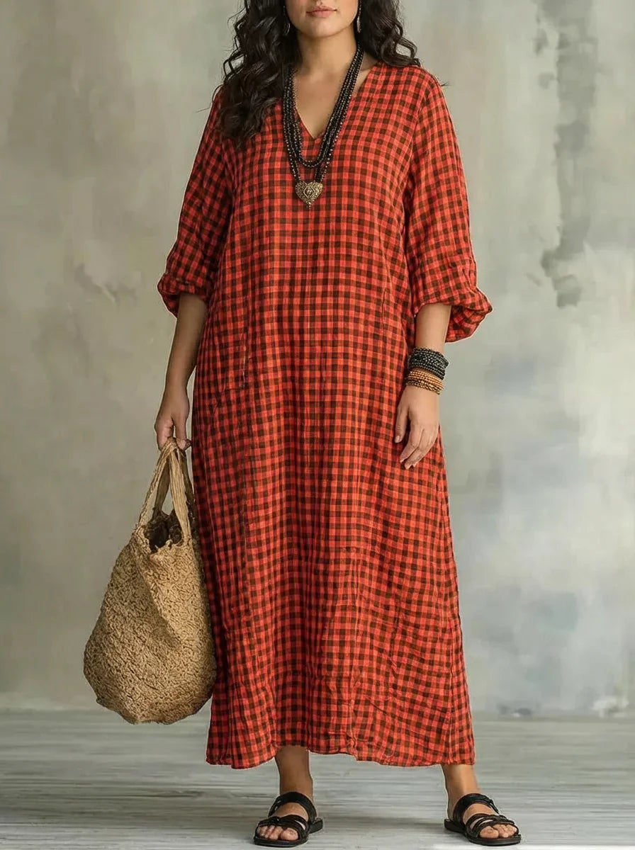 Mila | Vestito Maxi a Quadri