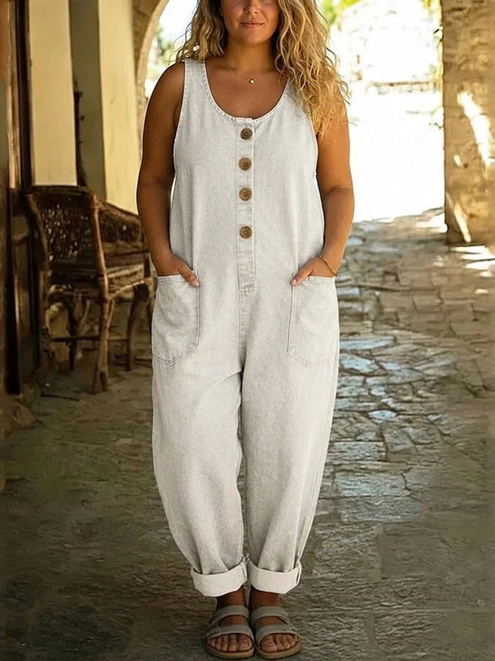Ruth | Salopette in Denim di Cotone Vintage Lavato