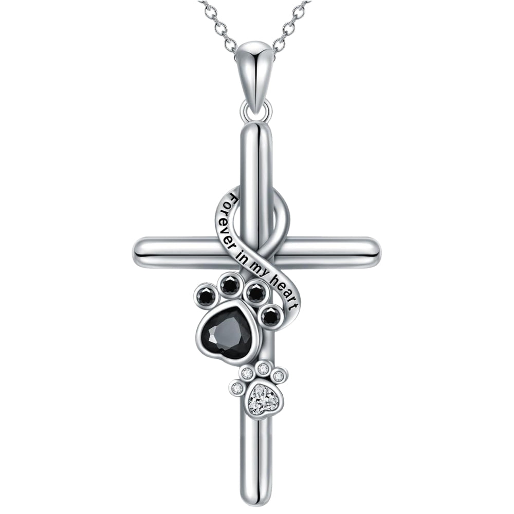 Elyran – Collana con ciondolo a croce e dettaglio a forma di zampa
